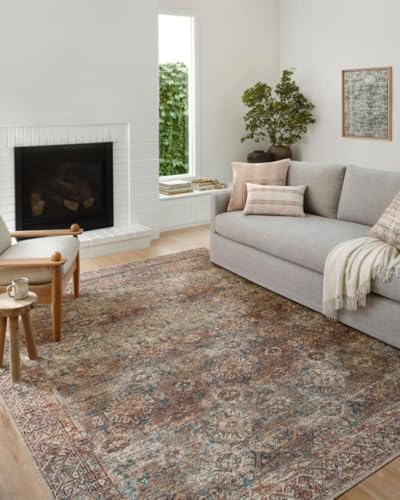 Loloi Amber Lewis Billie Aqua/Rust 2'-3" x 3'-9" Accent Rug - color: Aqua / Rust, size: 2'3" x 3'9" (Rectangular)