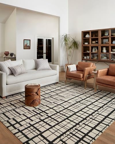 Loloi Chris Loves Julia Polly Black/Ivory 2'-3" x 3'-9" Accent Rug - color: Black / Ivory, size: 2'3" x 3'9" (Rectangular)