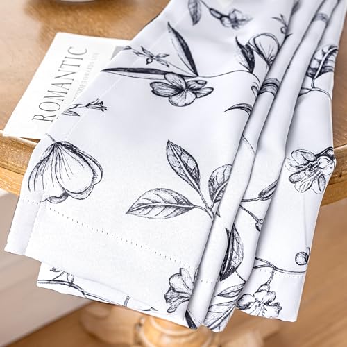 ChrisDowa 100% Blackout Floral Curtains 96 Inches Long 2 Panels,Black - color: Black, size: 52"W x 96"L (Pack of 2)