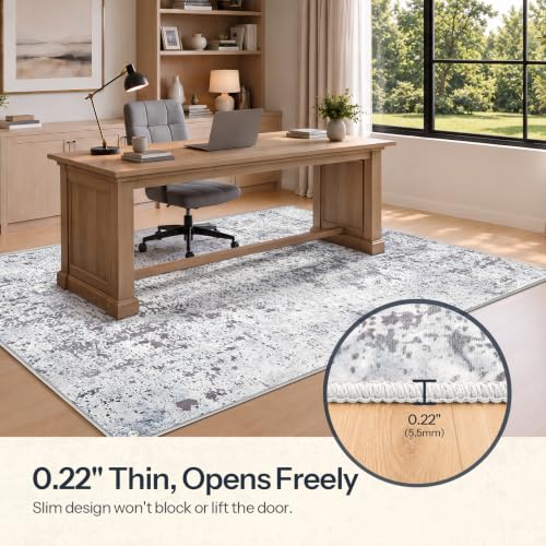 HOOBRO 5 x 7 Area Rugs Washable, Living Room Rugs, Non-Slip Rug - color: Beige Gray, size: 5' x 7' (Rectangular)