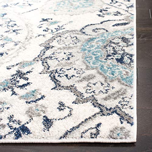 SAFAVIEH Madison Collection Runner Rug - 2'3" x 10', Cream & Light Grey, Boho Chic Glam Paisley Design, Non-Shedding & Easy Care, Ideal for High Traffic Areas in Living Room, Bedroom (MAD600C) - color: Cream/Light Grey, size: 2'3" x 10' (Runner)