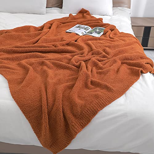 bearberry Knit Throw Blanket 50x60 Caramel Super Soft Plush for Couch - color: Caramel, size: Throw(50″x60″)