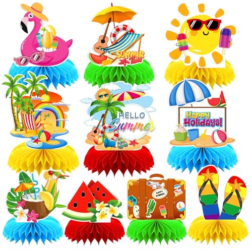 Summer Party Table Decoration, 10Pcs Hawaii Honeycomb Centerpieces - style: Summer Style