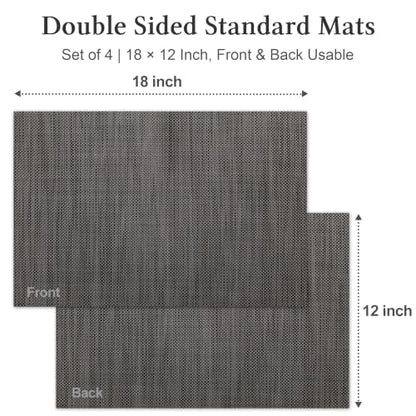 HOOMIL Placemats Set of 4, Heat Resistant, Dark Gray - color: Dark Gray, size: Set of 4
