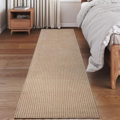 YDKGL 2x6 ft Low Pile Kitchen Runner Mat, Non Slip Washable, Brown - color: A- Brown, size: 2' x 6'