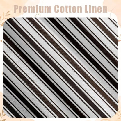 Emvency Valances for Windows, Line Ruffle Hem, 2 Pack 52x18 Inch, Striped - color: Brown