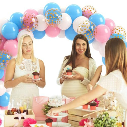 Patimate Gender Reveal Pink and Blue Balloons Set 50 pcs 12 inch - color: Blue Pink