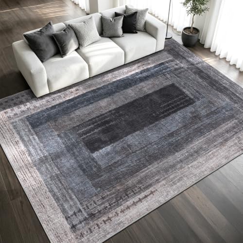 Neutral Geometric Blue 8x10 ft Large Rug for Living Room Bedroom - color: Blue, size: 8' x 10' (Rectangular)
