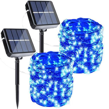 Joomer Solar Fairy Lights, 2-Pack Total 80FT 240LED String Lights, Blue - color: Blue, size: 2*120LED