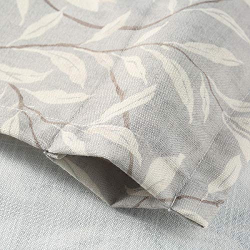 VOGOL Tier Curtains 24 Inch Length Grey Small Window Curtains for Bathroom Laundry Room Basement Rod Pocket Lovely Leaf Print Window Drapes, 30 x 24, 2 Panels - color: Grey, size: 30"W x 24"L (Pack of 2)