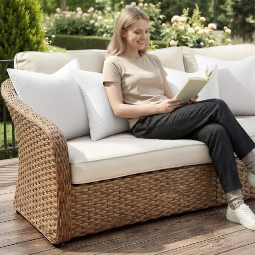 MIULEE Outdoor Pillow Inserts 12x20 Pack of 4 - size: 12x20 Inch