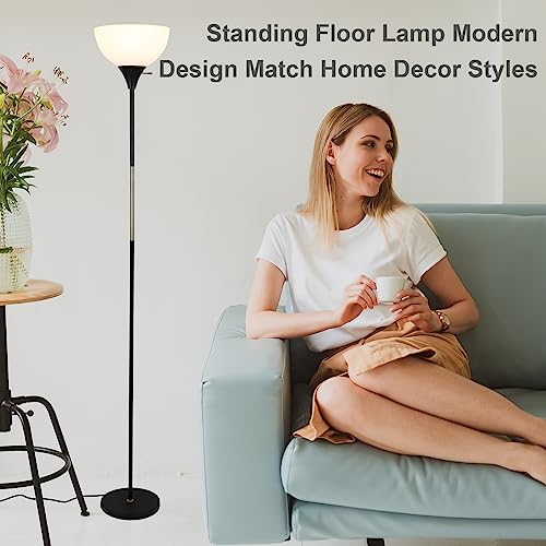 LALISU Floor Lamp, Dimmable Standing Lamp, 3 Ways Brightness Led Floor Lamp - color: Black
