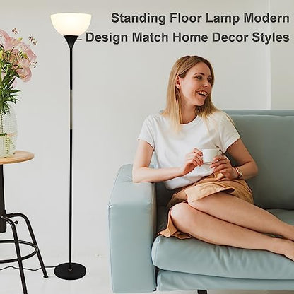 LALISU Floor Lamp, Dimmable Standing Lamp, 3 Ways Brightness Led Floor Lamp - color: Black