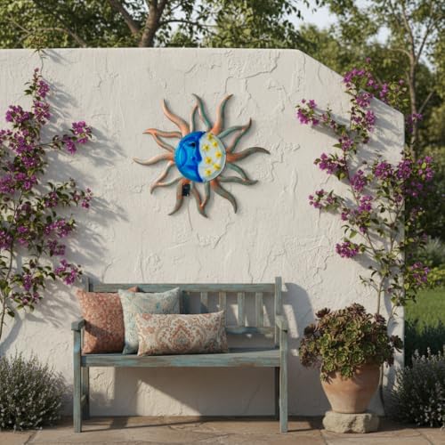 VEWOSTAR 29" Large Metal Sun and Moon Wall Art - color: Sun Moon