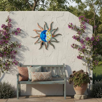 VEWOSTAR 29" Large Metal Sun and Moon Wall Art - color: Sun Moon