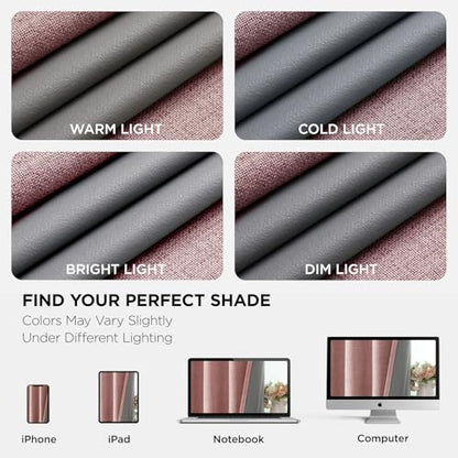 Joydeco Blackout Curtains 84 Inches Long 2 Panels Burg, Room Darkening Curtains for Bedroom, 100% Black Out Textured Thermal Drapes Privacy Protection 2 Panels Set(W52 x L84 Inch, Pink) - color: Light Pink, size: 52"W x 84"L (Pack of 2)
