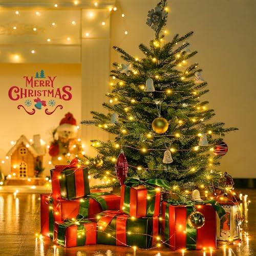 JMEXSUSS 400 LED Fairy Lights Plug in, Remote Control Twinkle Lights - color: Warm White, size: 132FT 400LED