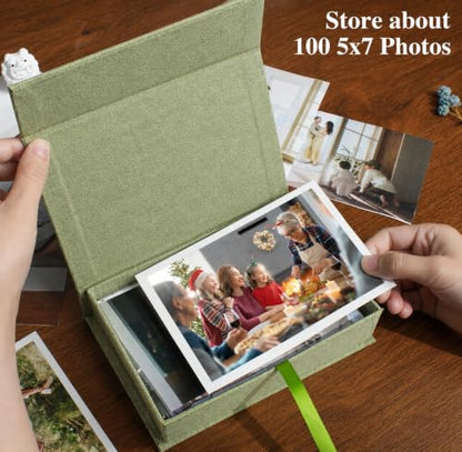 Photo Storage Box 5x7, Keepsake Box - Grassgreen - color: Grassgreen, size: 5"x7"