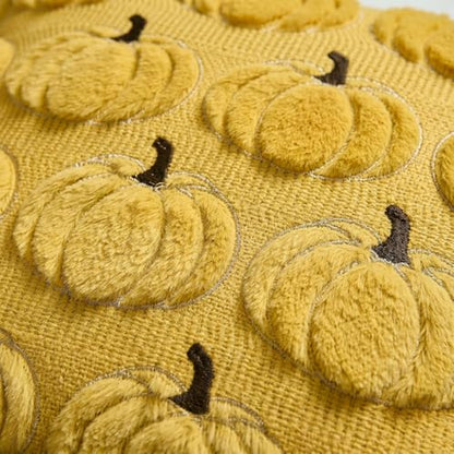 AVOIN colorlife Yellow Fall Pumpkin Throw Pillow Covers 20x20 Inch - color: Yellow, size: 20" x 20" (Pack of 2)