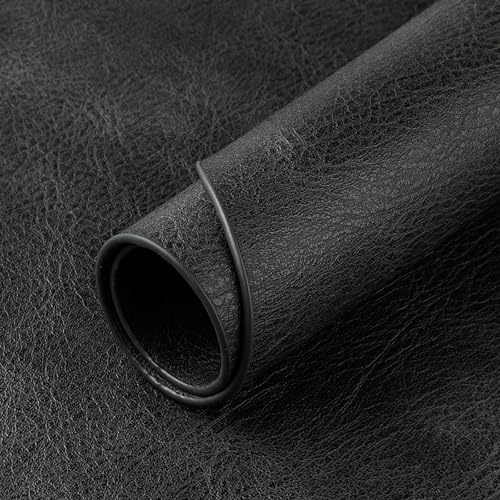ADRIMER Oval Placemats Set of 6, Wipeable Faux Leather, Dark Grey - color: Dark Grey