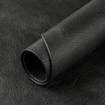 ADRIMER Oval Placemats Set of 6, Wipeable Faux Leather, Dark Grey - color: Dark Grey