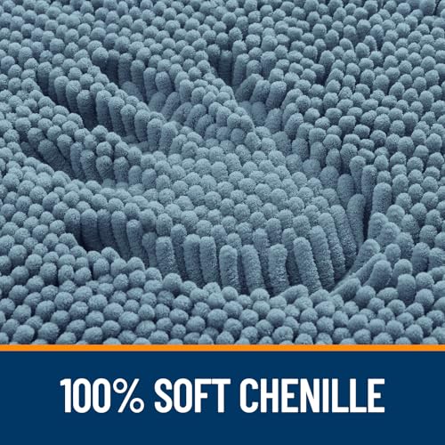 OLANLY Toilet Rugs U-Shaped 20x20, Soft Absorbent Chenille Contour Rugs - color: Airy Blue, size: 20" X 20" Contour Rug