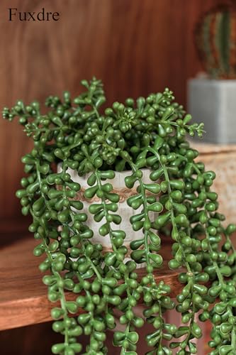 2 Pack Fake Hanging Plants, Faux Eucalyptus Vine Fern and String of Pearls - color: Hangingb-2pcs