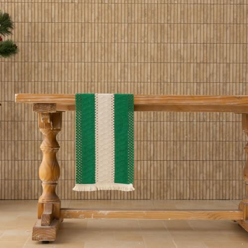 Keketoarrange Christmas Green Boho Table Runner 12x48 Inch - color: Christmas Green, size: 48"L
