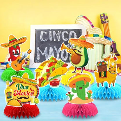 10Pcs Fiesta Party Decorations Mexican Cinco De Mayo Centerpieces - style: Fiesta Style