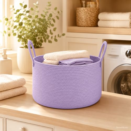 Extra Large Woven Gift Basket Empty for Girl, Women, Kids, Purple - color: Purple, size: Large