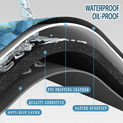 Bulijojo Anti Fatigue Kitchen Floor Mats Set of 2 Waterproof Kitchen Sink Runner Rug Standing Mat Cushioned Kitchen Rugs Comfort Doormat 17"x47"+17"x28" (Navy Blue) - color: Navy Blue