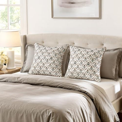MIULEE Fall Floral Throw Pillow Covers 18x18 Set of 2, Brown - color: Brown, size: 18" x 18" (Pack of 2)