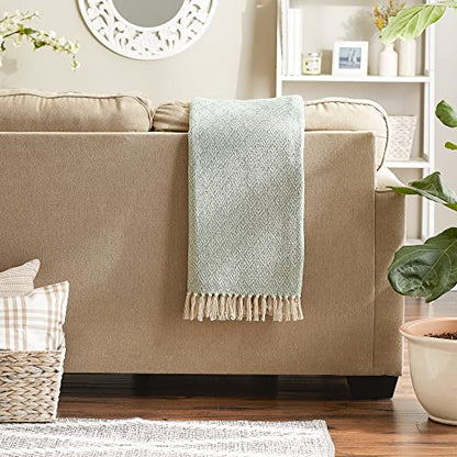 DII Diamond Throw Collection Cotton Woven, 50x60, Jadeite - color: Jadeite, size: 50x60"