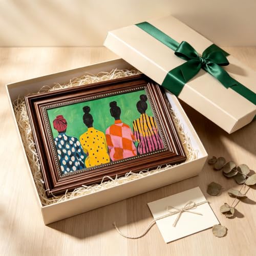 Dark Brown Framed African American Women Canvas Wall Art 9x11 in - color: Colorful Women, size: 11"L x 9"W