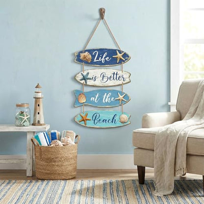 Wall Art Decor, Wooden, for Kitchen Dining Room, Beach Coastal - style: Coastal