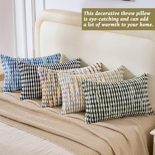 AmHoo Set of 2 Boho Chenille Pillow Cover,12 x 20-Inch Black - color: Black, size: 20" x 12" (Pack of 2)