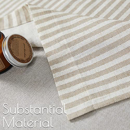 jinchan Stripe Linen Kitchen Valance Curtain, 50x16, 1 Panel, Taupe - color: Boxter Striped | Tan on Linen, size: 50"W x 16"L (Pack of 1)