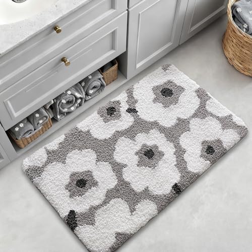 LUMI Bathroom Rug 20x32, Soft Absorbent Microfiber Bath Mat, Non Slip - color: Elegant Black, size: 20"x32"