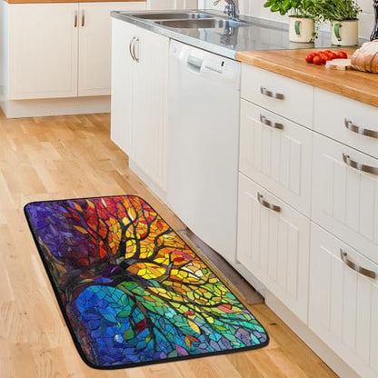 Tree of Life Kitchen Rug Non-Slip Indoor Carpet Absorbent Welcome Mat - color: A:a-2