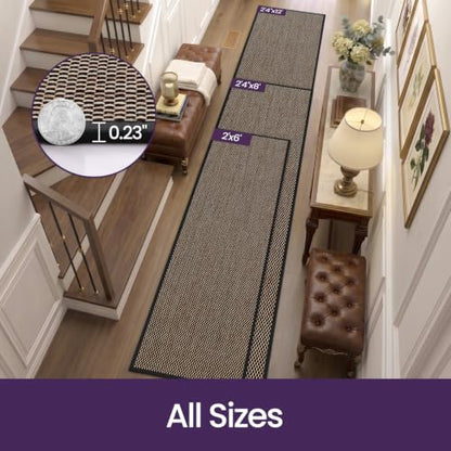 DEXI Ultra Thin Hallway Runner Rug 28x144, Non Slip Entryway Rugs,Black - color: Black, size: 28" X 144" (Runner)