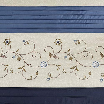 Madison Park Serene Shower Curtain for Bathroom, 72 x 72, Navy - color: Navy, size: 72"W x 72"L (Pack of 1)