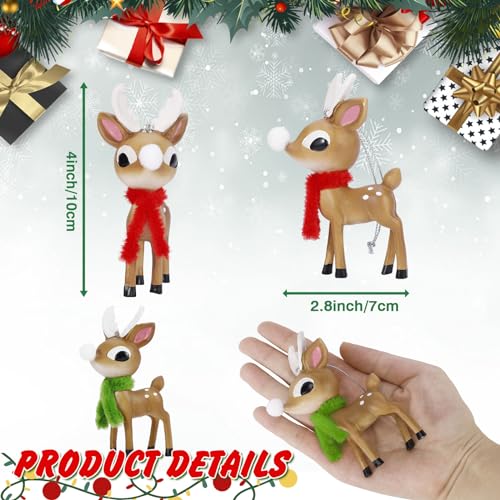 EnrichFun 2026 Figurines Christmas Decorations Resin Décor for Tree Hanging Ornament, Holiday Winter Indoor Home Table Decor Xmas Gifts, Reindeer 2-Pack, 4 in - color: Reindeer