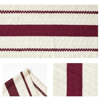 Artoid Mode Red Rustic Woven Table Runner 12x48 Inch - color: Red, size: 12" x 48", Table Runner