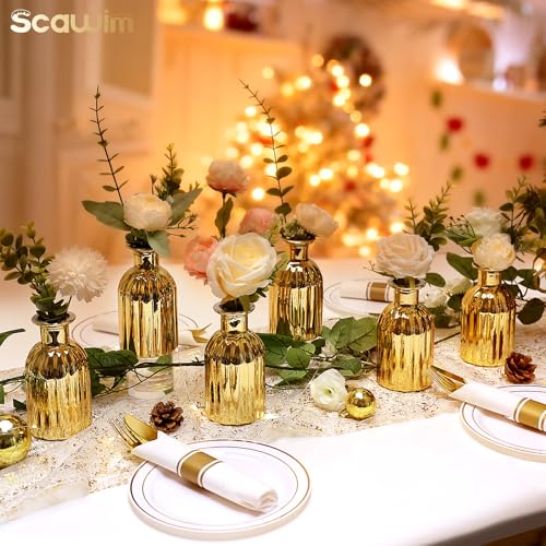 Small Gold Bud Vases, Set of 6 - size: Pack of 6
