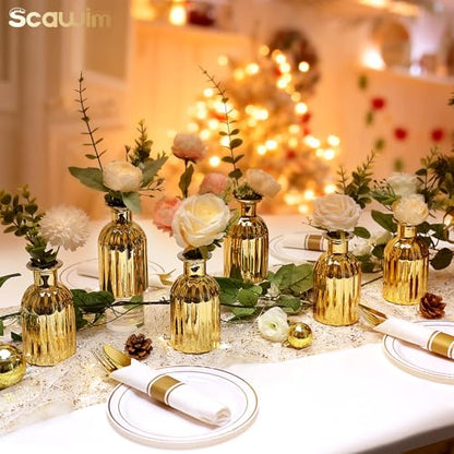 Small Gold Bud Vases, Set of 6 - size: Pack of 6