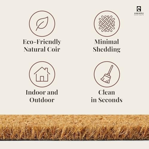 Coir Welcome Mat, Non-Slip, Welcome Classic 5, 17x29 in - color: Welcome Classic 5