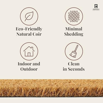 Coir Welcome Mat, Non-Slip, Welcome Classic 5, 17x29 in - color: Welcome Classic 5