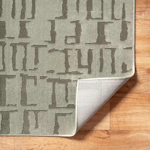 Hauteloom Galaxia Hallway, Kitchen Machine Washable Runner Rug - Modern Organic Geometric - Vizon, Olive, Green, Khaki - 2'7" x 7'3" - color: Vizon, Olive / Dragan, size: 2'7" x 7'3" (Runner)