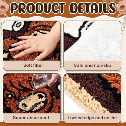 Drydiet U Shaped Toilet Rug Washable Cute Bath Mat 24x20,Highland Cattle - style: Highland Cattle