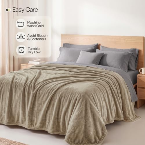 Soft Fleece Blanket for Bed Queen Size Camel (90x90 Inch) - color: Camel, size: Queen (90x90 Inch)